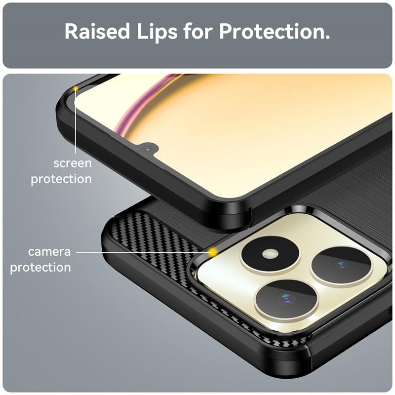 Für Hülle Realme Note 50 Hülle OPPO Realme Note 50 Capas Armor Kohlefaser Stoßfeste Bumper Rückseite Weiche TPU Fundas Realme Note 50