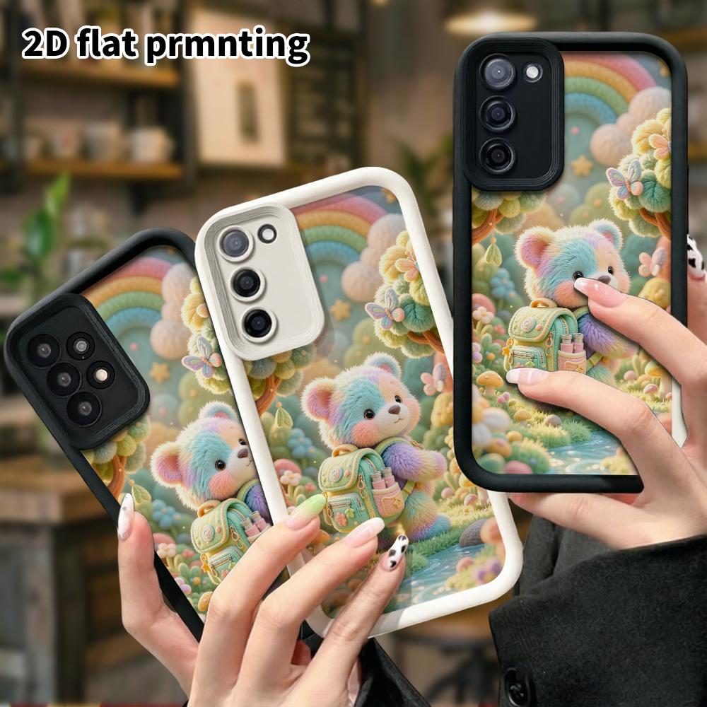 Phone Case: 2D Flat, Fits Samsung Galaxy A34 A35 M05 M06 S20 S22 S21 FE Plus 5G Protective Case, Forest Adventure Little Bear, Perfect Christmas and H