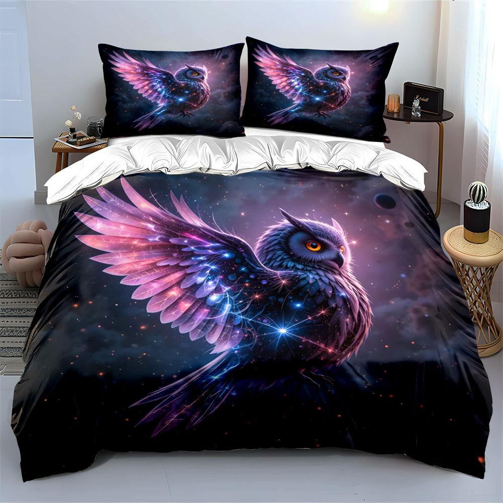 "Cosmic owl's shimmering flight" Bedding sets Duvet covers Pillowcases(1* Duvet Cover 2* Pillowcases without duvet insert)