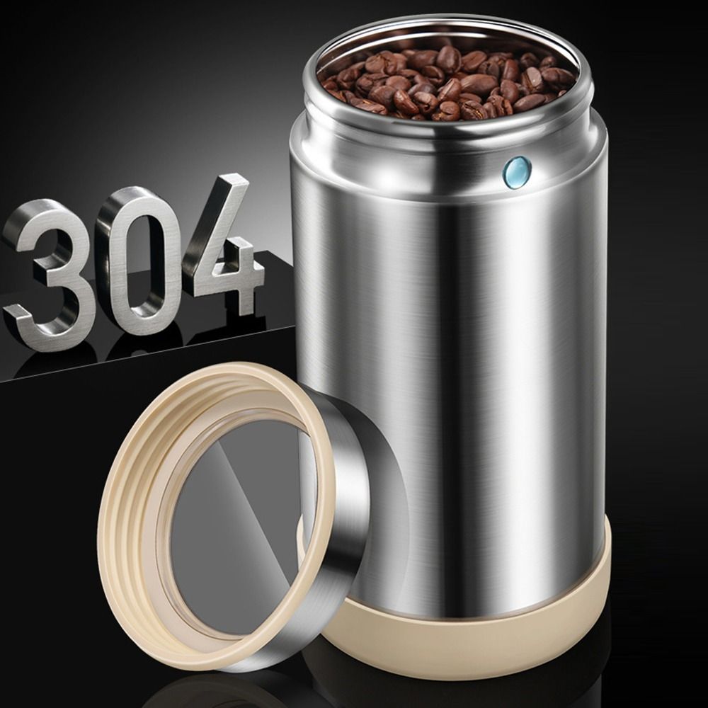 Stainless Steel Tea Tin Large Capacity 800/1000/1200ml Sealed Tea Can Moisture-proof with Visual Cover Coarse Grains Storage Box