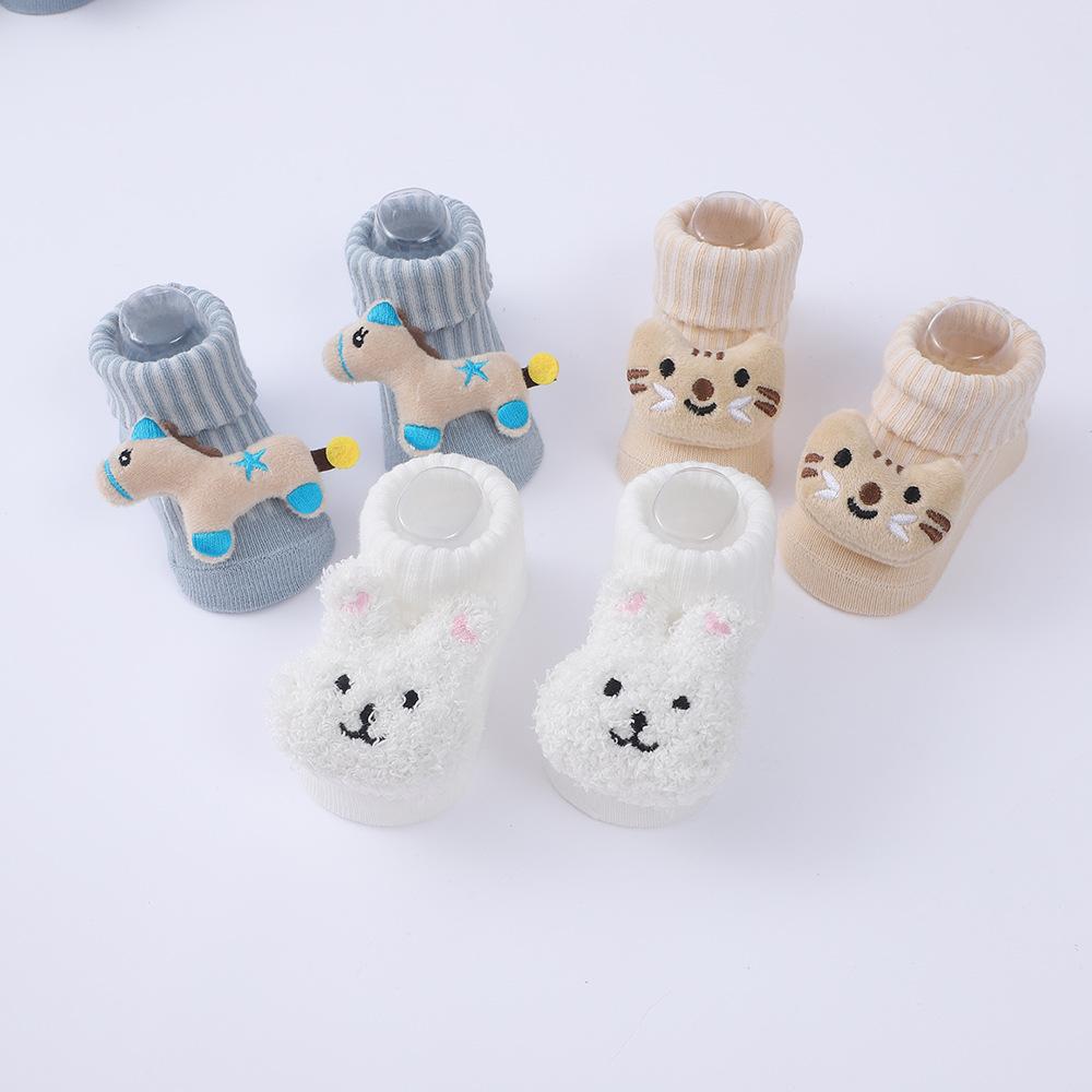 3 Pairs Newborn Baby Socks Cute Cartoon Animal Cotton Floor Socks Infant Thin Socks Breathable Kids Clothes Accessories