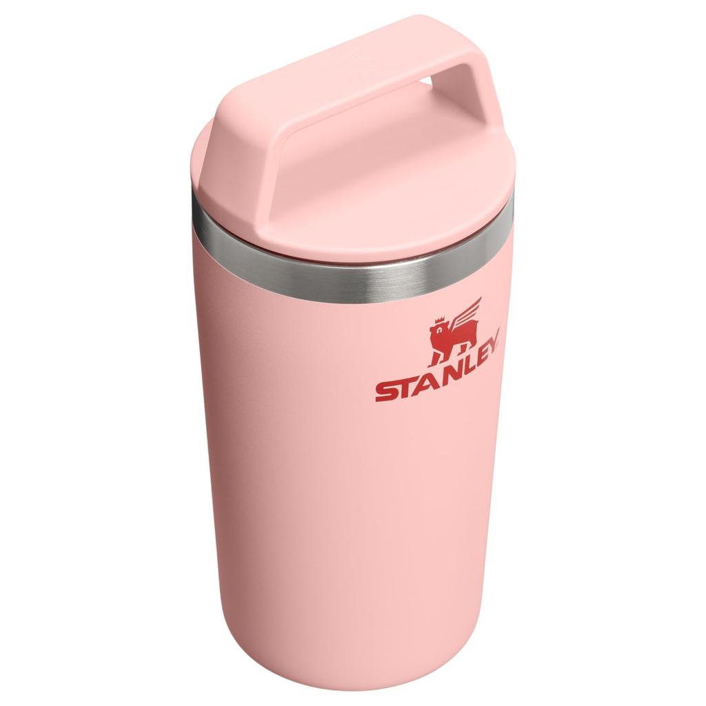 STANLEY 1913 Cafe To Go Travel Vacuum Insulated Peach 12oz Mug, Rose, 0.35L