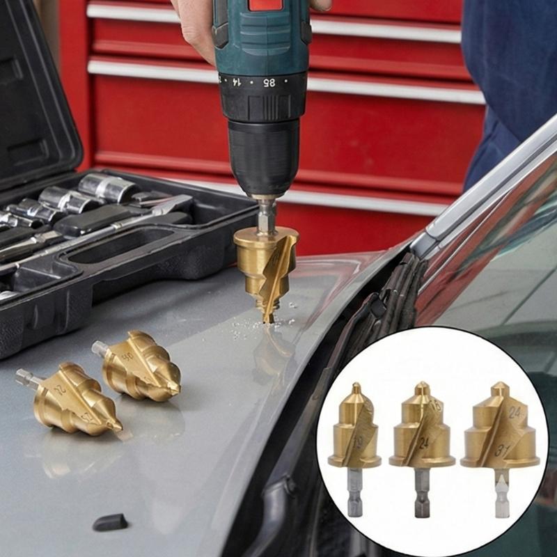 High Speed Steel Helical Drill Bits Hex Shank for Water Pipe Repair and Reaming 15~31mm Fits All Drills