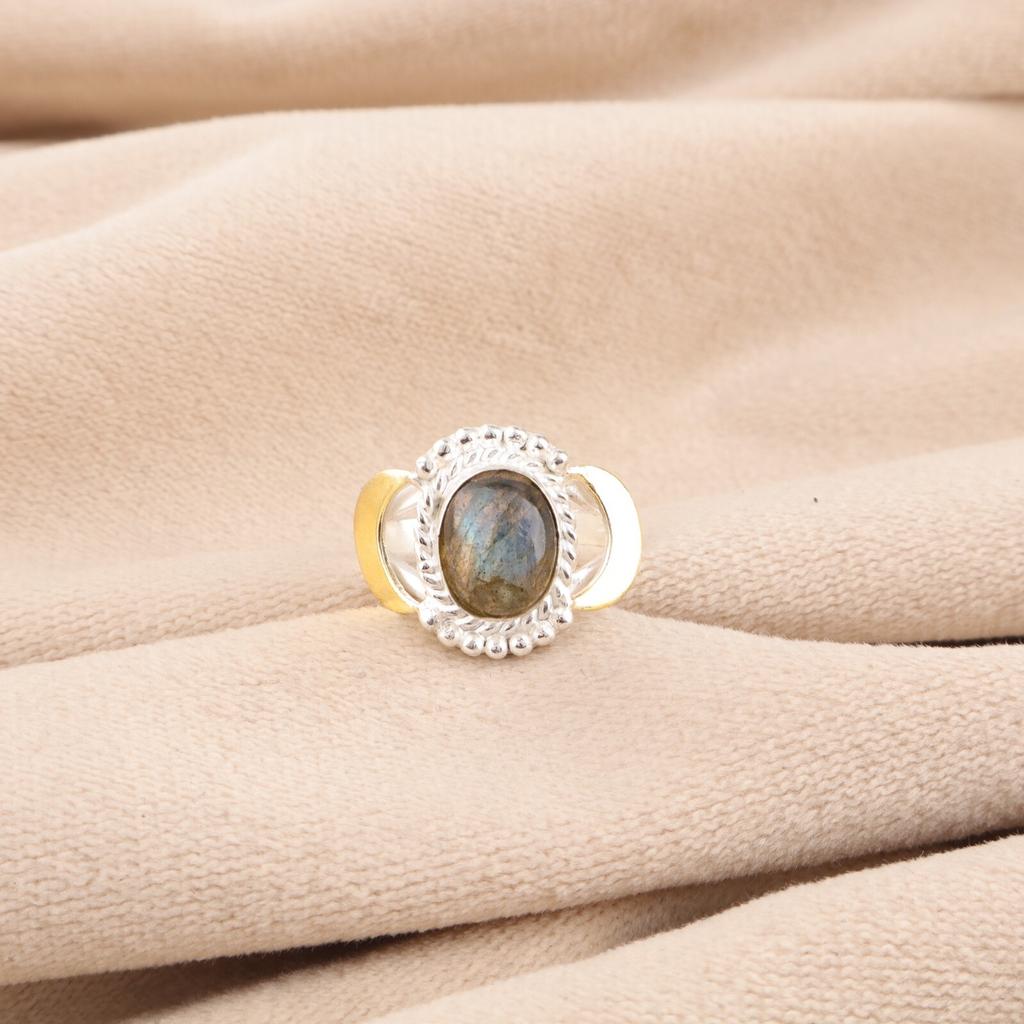 Natural Labradorite Gemstone 925 Sterling Silver Jewelry Handmade Ring For Her RR-61-28
