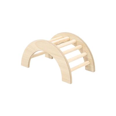 Glatte Hamster-Kletterleiter mit Versteckloch Kleine Hamster-Holzbrücke Haustierkäfig Dekor Zubehör