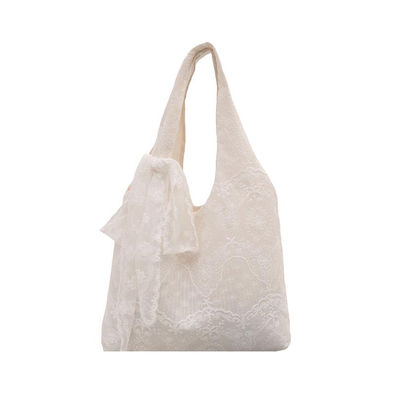Gentle Korean Version Ins Versatile Casual Tote Bag Female Personality Student Class Lace Summer New Shoulder Bag