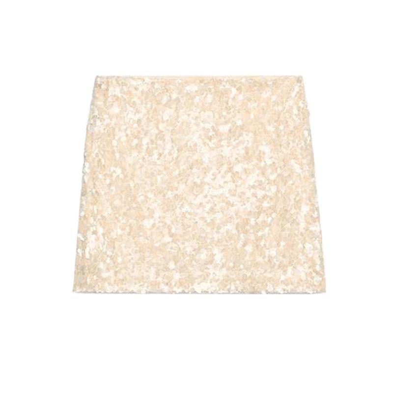 Summer New Product Women's Clothes French Sequin Design Casual A- line High Waist Short Hip-Hugger Skirt 3920139
