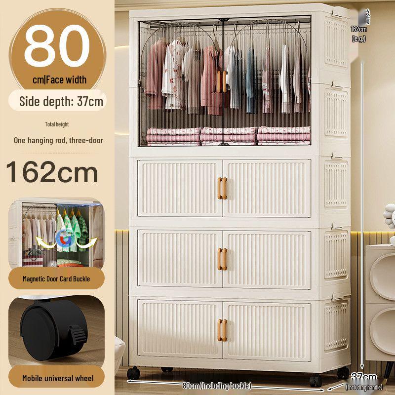 Foldable Wall-Mounted Baby Wardrobe & Multi-Layer Storage Cabinet