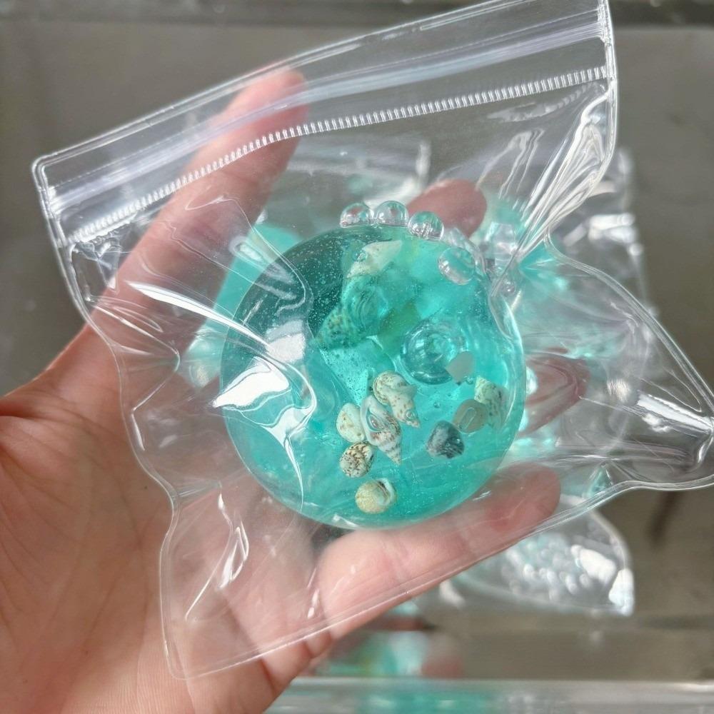 Cube Shape Ocean Sensory Fidget Toy Transparent Stress Relief Ball for Stress And Anxiety Relief 1pc
