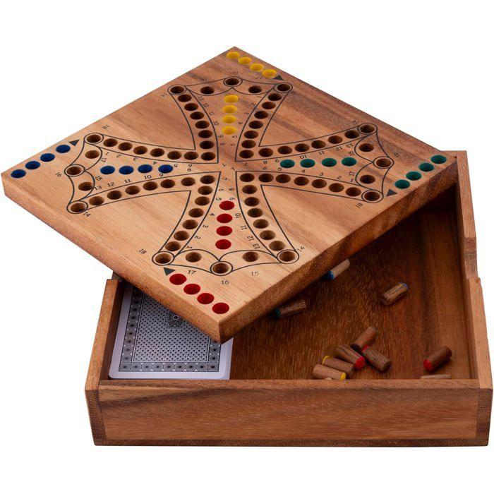 Wooden Board Game - ENGELHART - 350262 - Tock - Travel Set - 4 Players