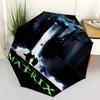 1pc Matrix Cityscape Automatic Folding Umbrella - Compact 8-Rib Design, Durable Plastic & Iron1098L