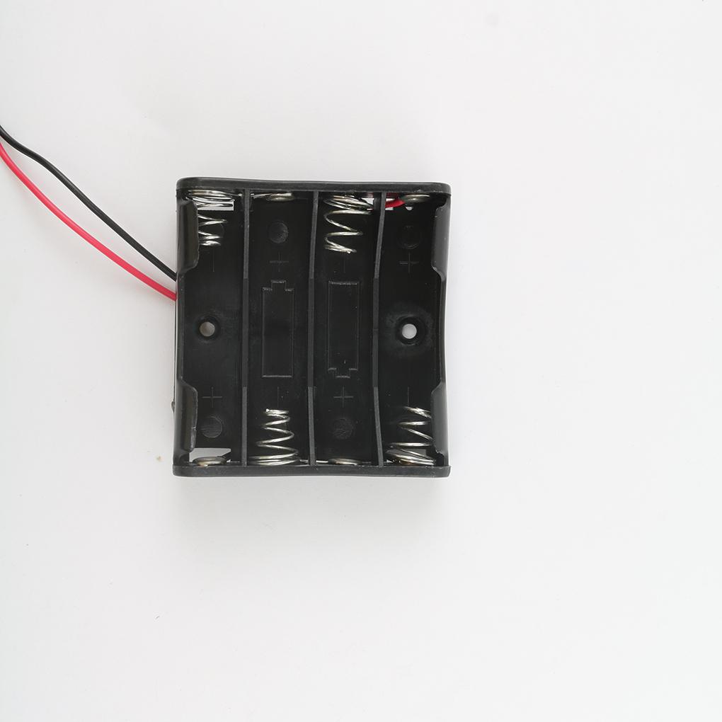 Plastic Battery Storage Case Box Holder Cells for 4x AAA Battery With Wire Leads Cable Line
