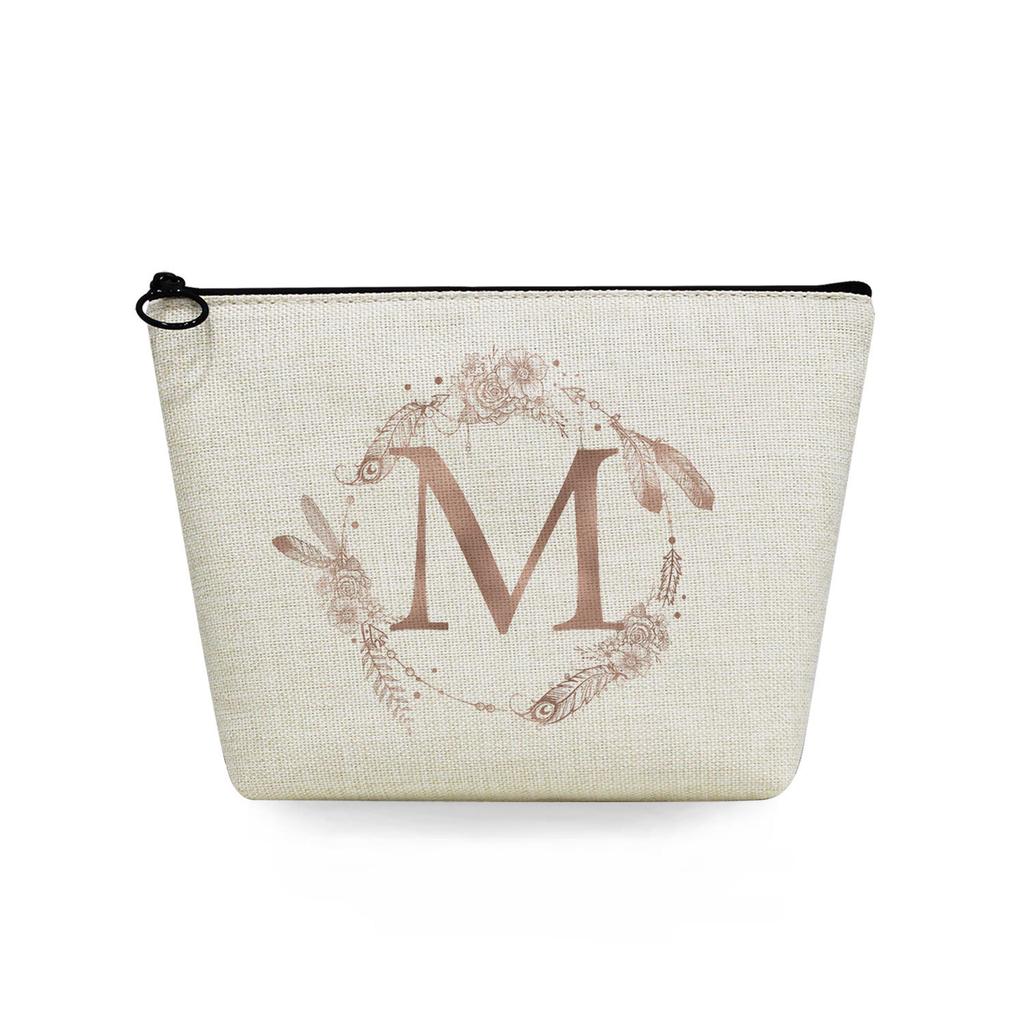 Women Circular letter Print Cosmetic Bag Toiletries Organize Travel Storage Case 6751 KTB