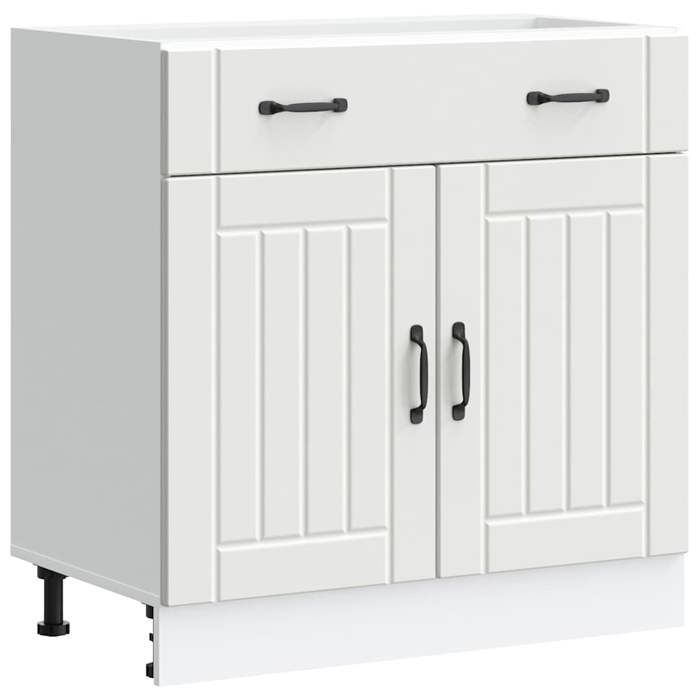 VidaXL Kitchen Cabinet Lucca White Engineered Wood, Sink Cabinet, Kitchen Cabinet with Drawer, Kitchen Cabinet At 853737