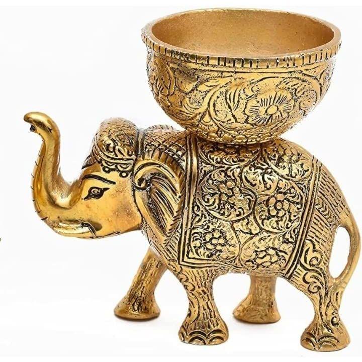 Mässings Elefant Urli Skål Etnisk Design Uruli Kruka För Heminredning Flytande Blommor Ljuslyktor Tempelrum Traditionell Diwali Dekoration Gåva,