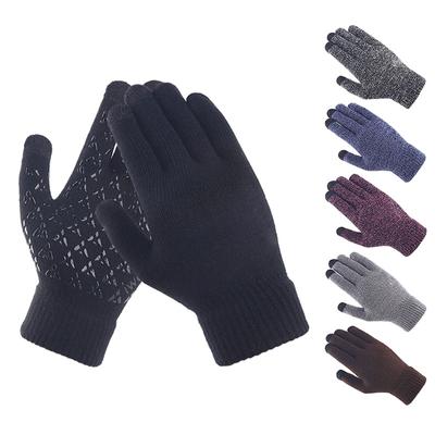 Winter Men Adult Plus Fall And Winter Thickened Knitted Warm Woolen Gloves