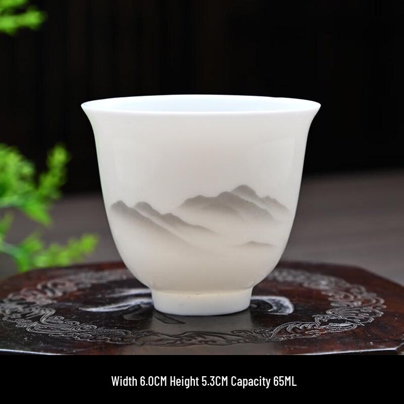 ZISIZ Mutton Fat Jade White Porcelain Teacup