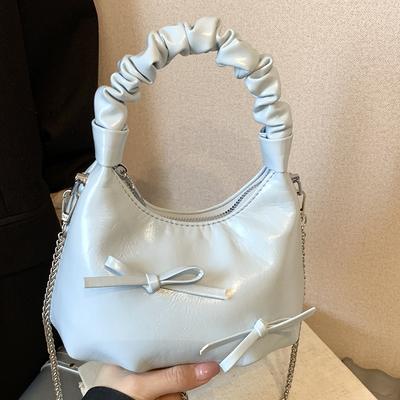 Sommer-Schleifen-Achseltasche Damen Freizeit Pendler Nische Plissierte Wolken-Tasche Knödel-Tasche