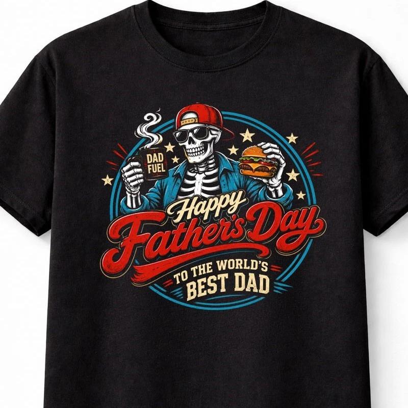 Happy Fathers Day World Best Dad Skeleton Daddy Unisex TShirt S