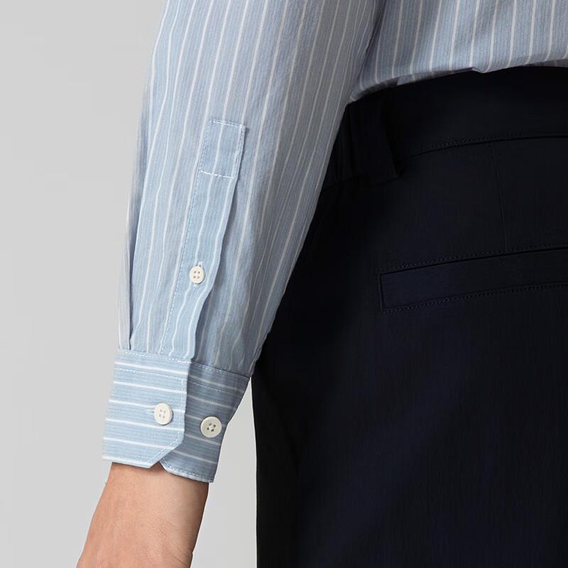 VICUTU Men's Vertical Stripe Business Casual Long Sleeve Shirt
