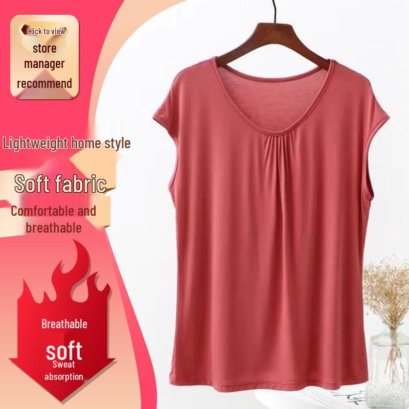 Women's Large Size Loose Modal Sleeveless Top for Spring/Summer