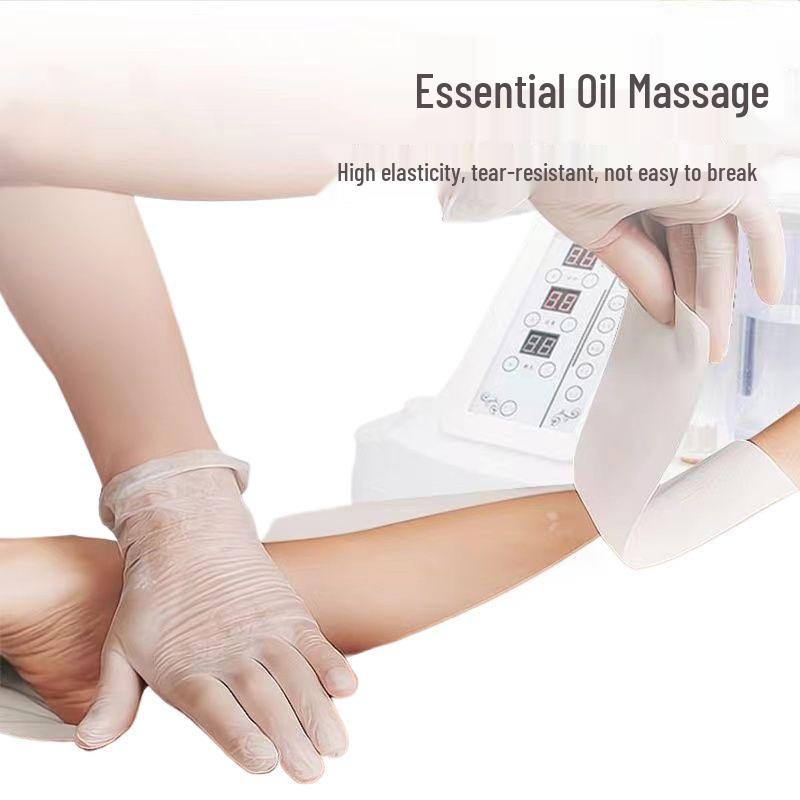 Einweg-Dünnlatex-Massagehandschuhe für Beauty- und Fußtherapie