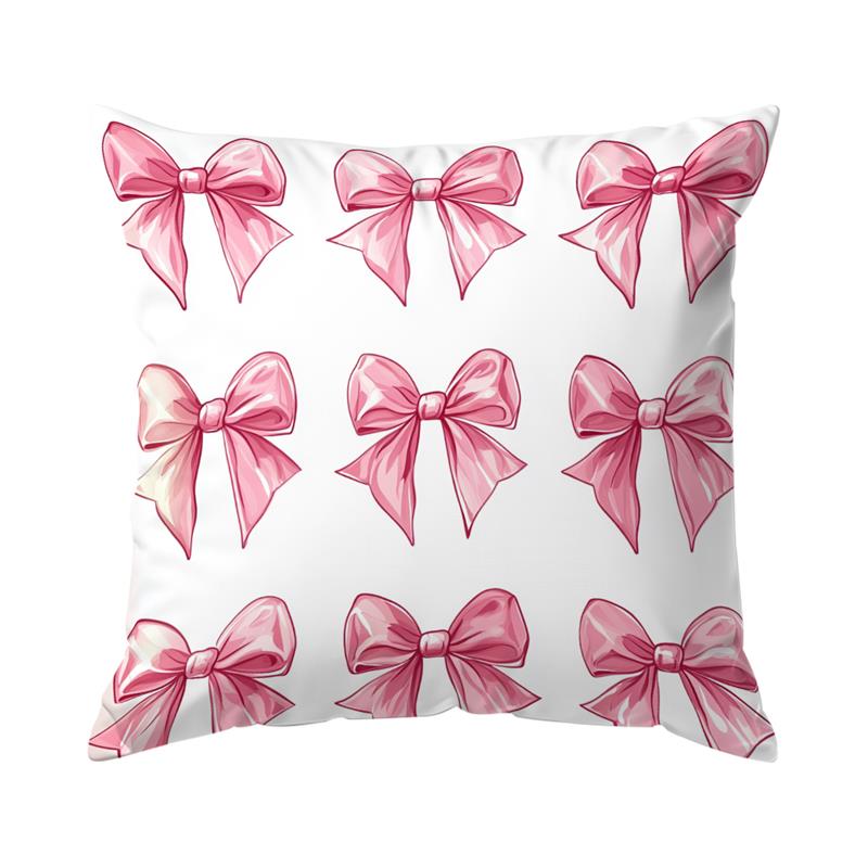 

Home Decor Pink Bow Pattern Decorative Pillow Covers Pattern Cushion Cover Suitable for Sofa Bedroom Car Pillow Cover 16x16Inch