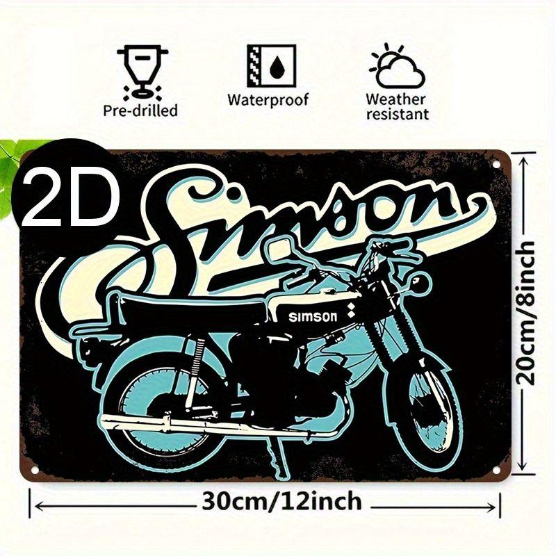 Retro Tin Motorcycle Wall Art for Cafe Bar Garage Decor