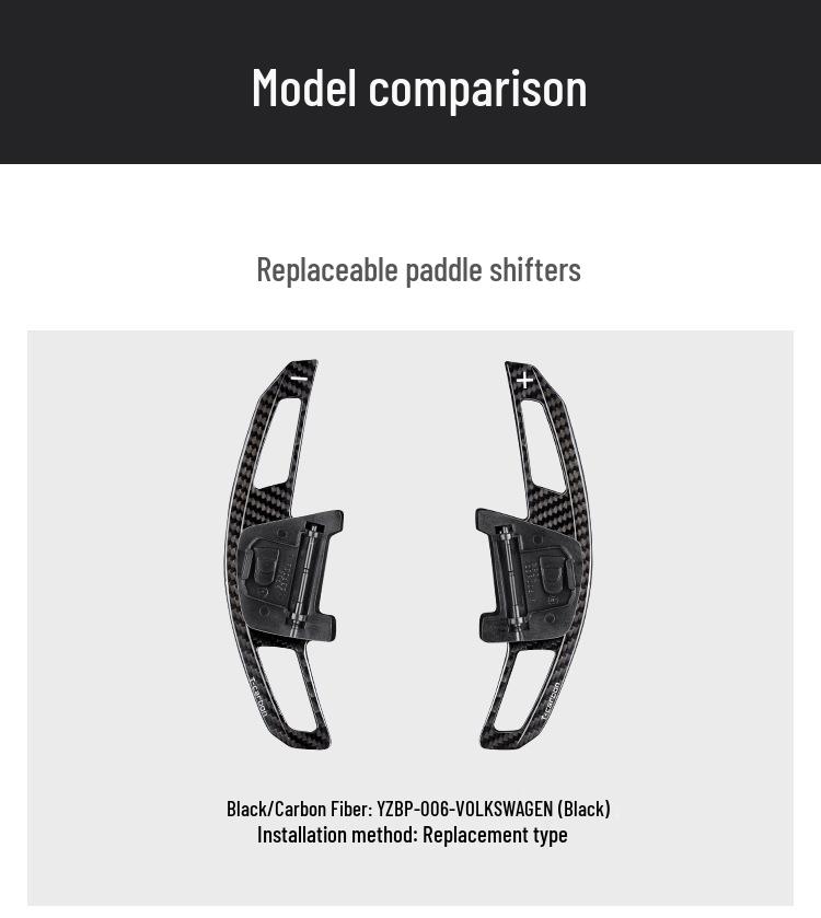 Carbon Fiber Shift Paddles for VW Golf 7 GTI, Lamando GTS, Scirocco