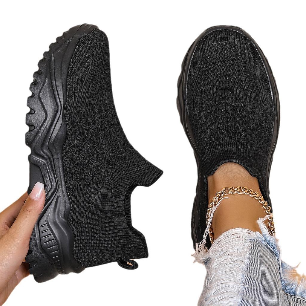 Women's Breathable Sock Sneakers Slip On Lazy Shoes Casual Mesh Platform Non Slip Running Walking Trainers Shoes