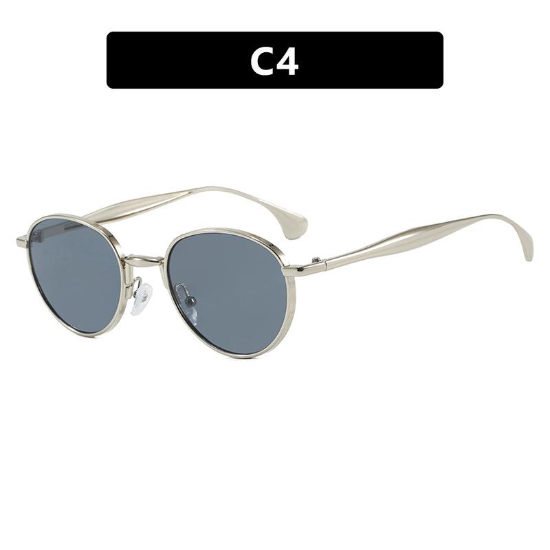 

Y2K Inspired Retro High End Designer Style Edgy Punk Trendy Alloy Metal Round Shaped Female For Both Male Sun Glasses