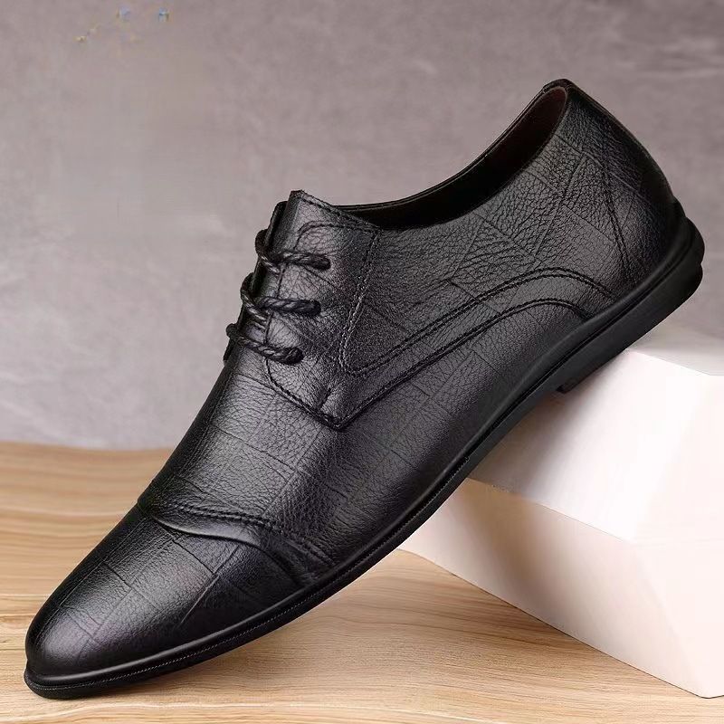 

Fashion Round Toe Black Soft Man Casual Shoe High Quality Fashion Pu Social Summer Sale Elegant Low Price New In Leather Shoes for Men 44