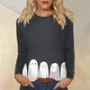 Women's Daily Casual Long-sleeved Printed O-neck Top