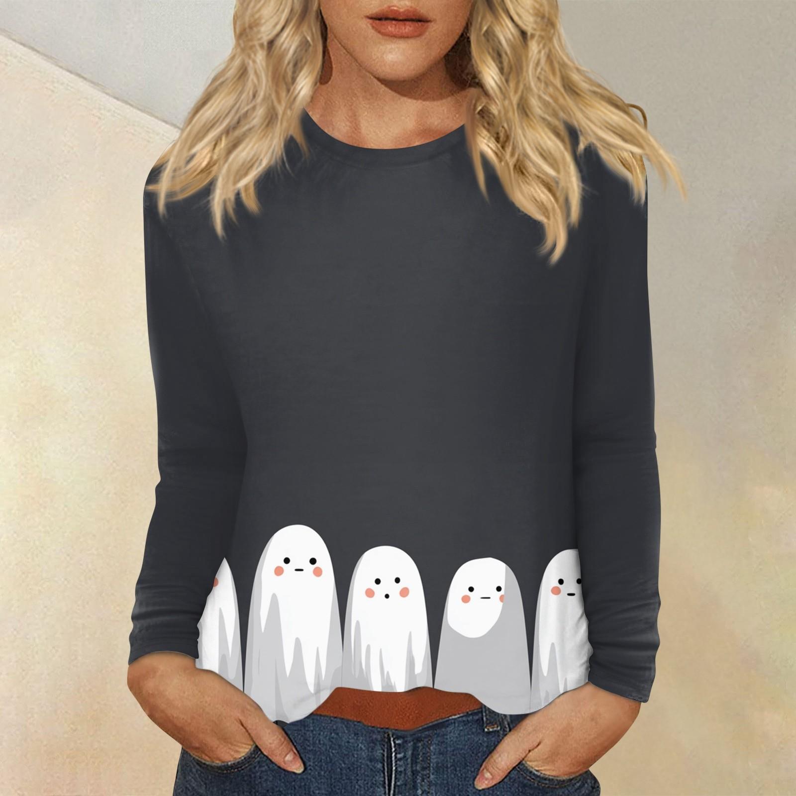 

Женский повседневный топ с длинным рукавом и принтом, с круглым вырезом L