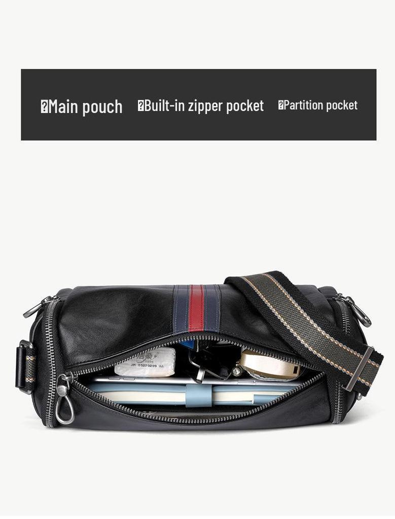 Trendy Men's Genuine Leather Messenger Bag - Casual, Fashionable, First Layer Cowhide Small Shoulder Bag