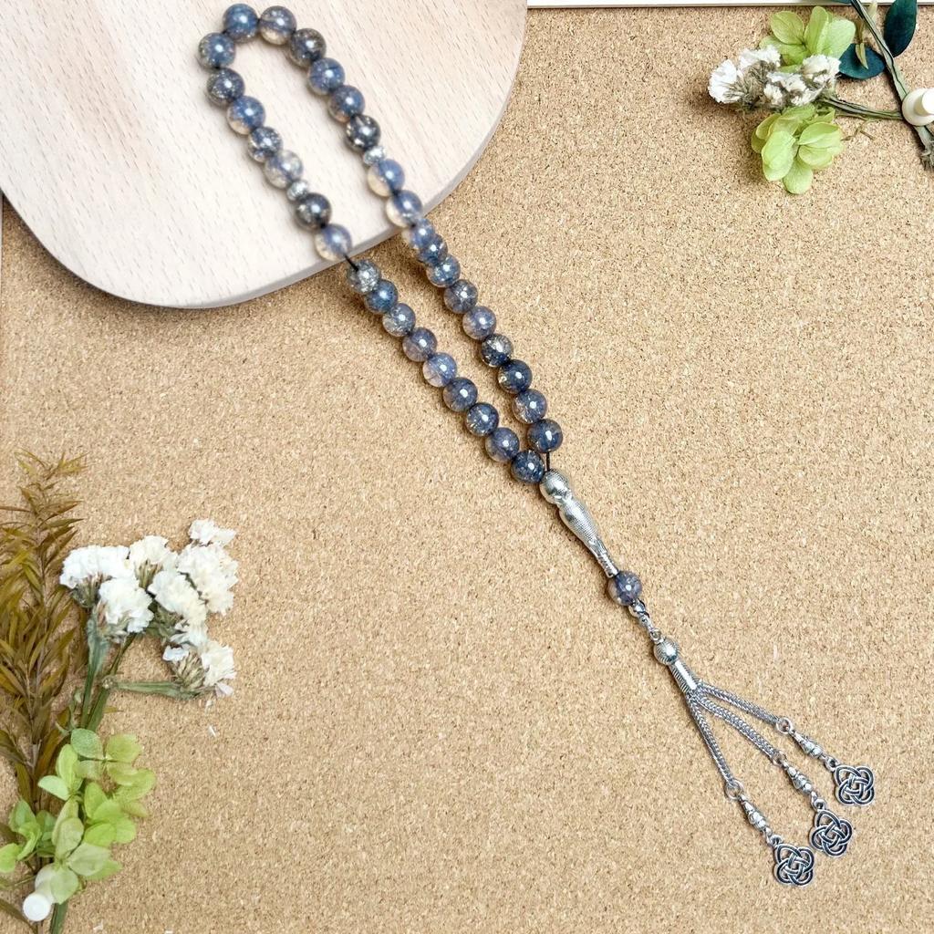 10mm 33pcs Glass Tassel Turkish Muslim Rosary Islamic Prayer Beads Bracelet for Women Jewelry Tasbih Tasbeeh Allah Mohammed