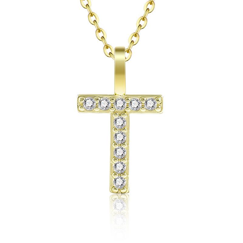 Gold Color Pendant Necklace with Chain for Women - Initial Jewelry Gift