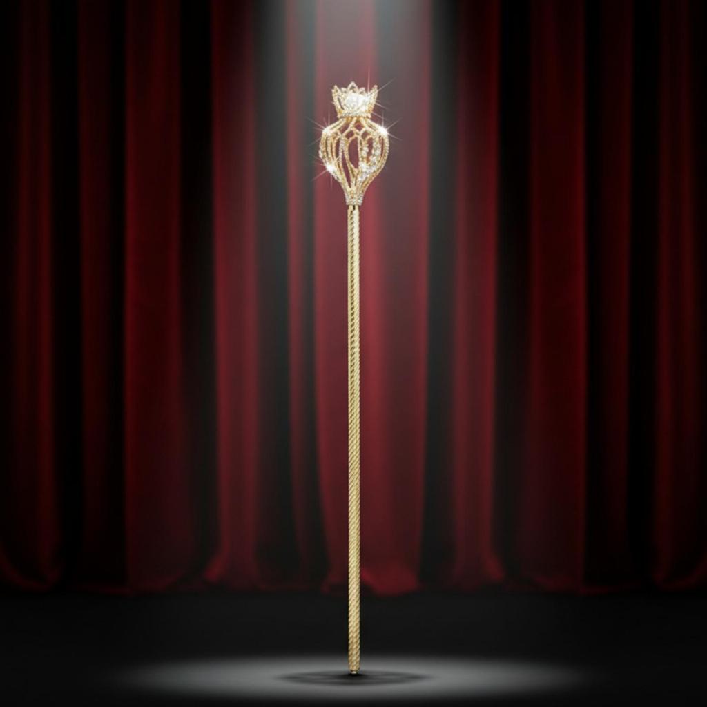 Gold-Tone Copper Enchantment Rod Electroplated Crystal Embellished