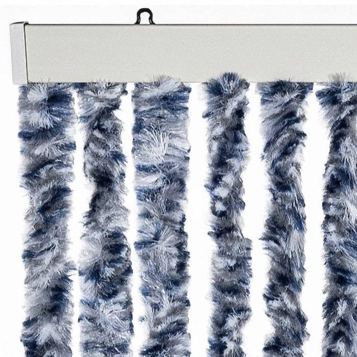 Moustiquaire - VIDAXL - 90x200 cm - Chenille 100% - Bleu et blanc - Ajustable