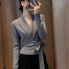 European Lace-Up Cashmere Sweater - Slimming, Versatile, Long-Sleeved Top for Autumn/Winter 2025