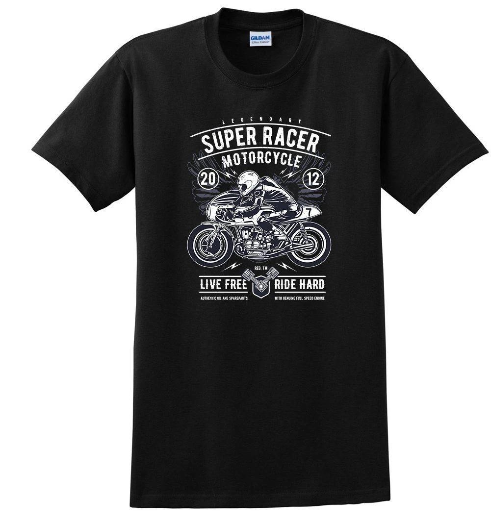 Футболка с винтажным мотоциклом Super Racer M