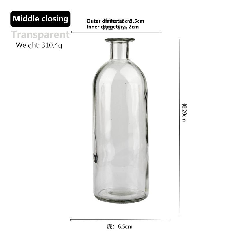 Glass Vase Living Room Dried Flowers Nordic Ins Style Glass Transparent Dill Home Decoration Accessories Flower Vases For Homes