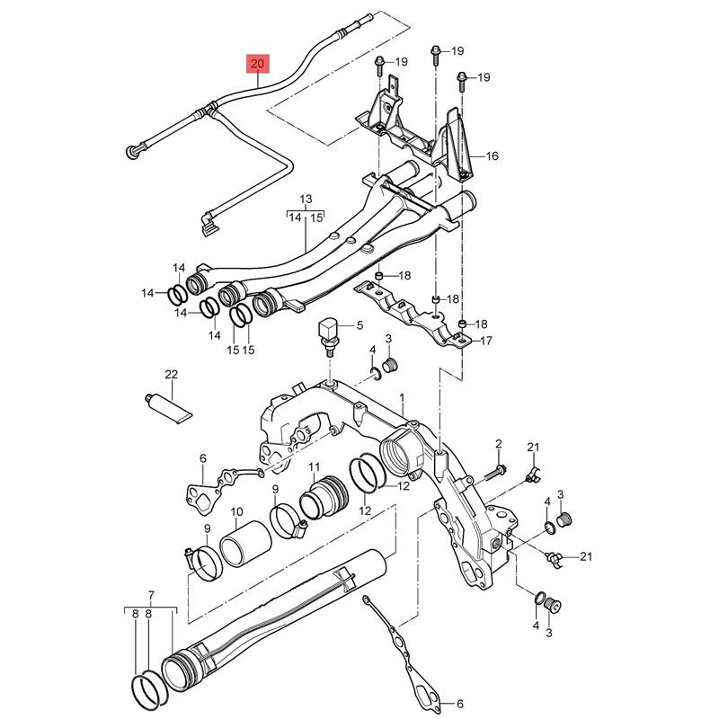 94810601603 Car Coolant Bleed Hose Front 948 106 016 03 for Porsche Cayenne 2003 2004 2005 2006 Radiator Pipe Auto Parts
