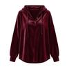 Damen Langarm V-Ausschnitt Kapuzenpullover Lässiger Pullover für Herbst Winter Alltagsmode