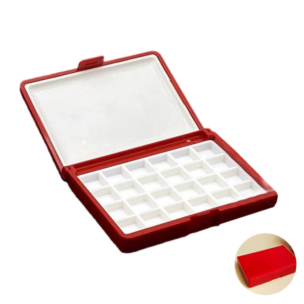 Portable Watercolor Paint Palette Box Paint Mixing Tray 12 Well 24 Well For Watercolour Oil Acrylics Gouaches Painting