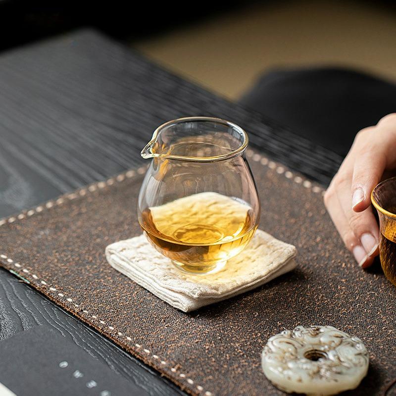 Japanese Style Kungfu Transparent Glass TeaCup Tea Dispenser Fair Cup Small Capacity Chahai Cup Teaware Decorative Accessories