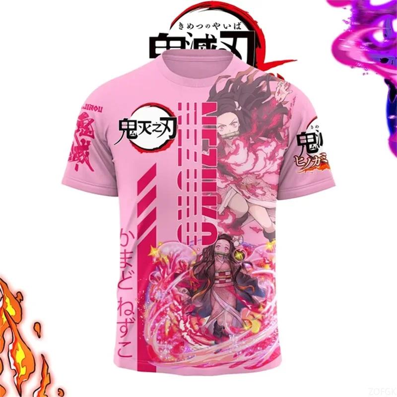 2024 Fashion Summer New 3D Cartoon Ghost Blade Anime Printed Short Sleeve Casual Loose Comfortable Round Neck T-shirt