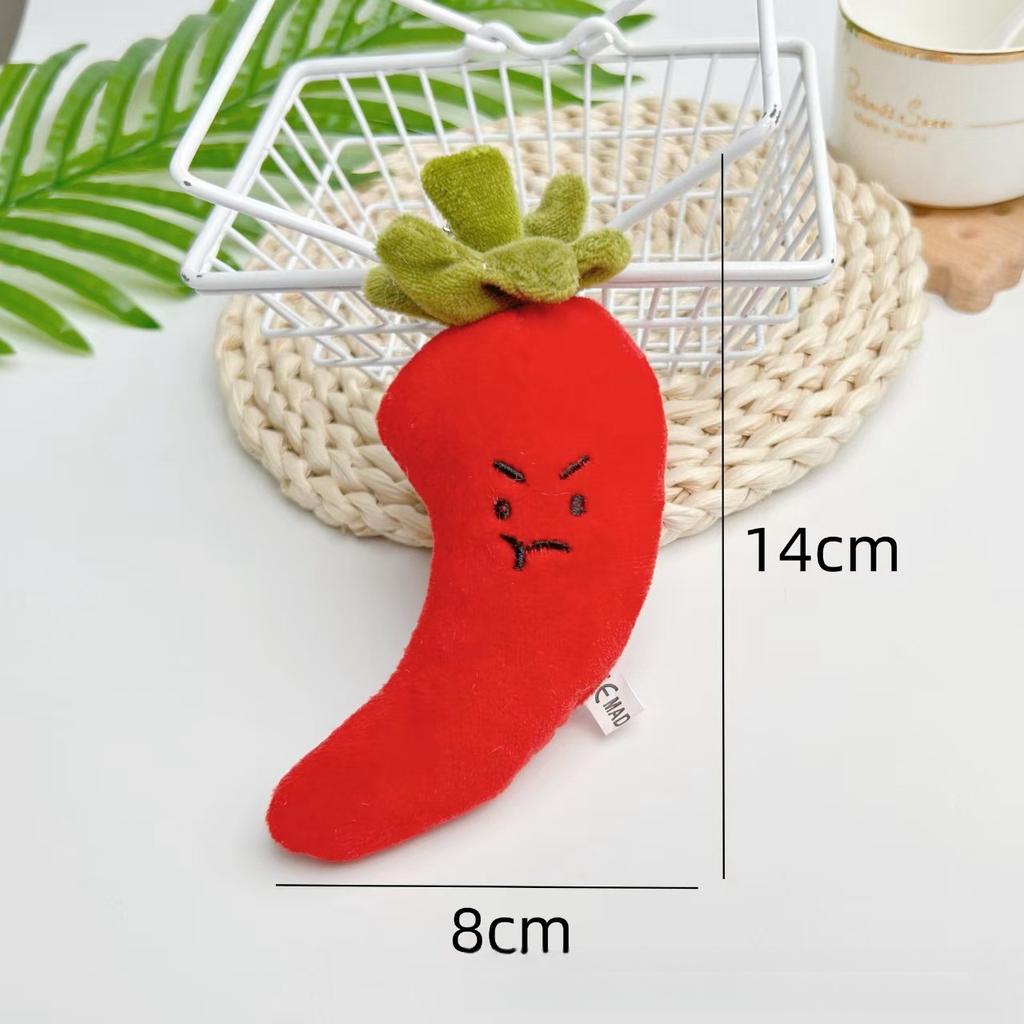 Funny and Creative Vegetable Expression Onion, Ginger, Garlic, Chili Plush Pendant Keychain, Small Claw Machine Doll