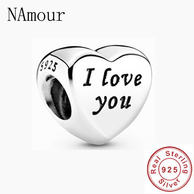 Fit Bracelet Original Mode 925 Argent Sterling Nan Grand-mère Papa Soeur Fille Femme Maman Meilleur Ami Tante Je T'aime Coeur