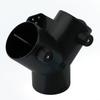 Black Plastic Y Connector for 60mm Internal Diameter Tube Connection
